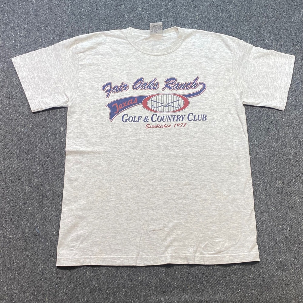 Gear For Sports Golf Country Club TShirt Sz L Mens Gray Vintage 90s Made In USA